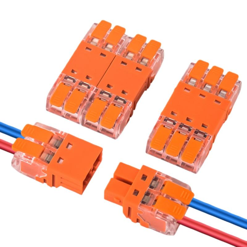 1/2/4Pcs 2/3/4 In And 2/3/4 Out Cmk 64 Quick Lever Wire Connectors For Compact Plug Male Female Terminals Universal Blocks