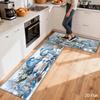1Pcs Anti Fatigue Kitchen Rugs Winter Christmas Blue Dwarf Print Waterproof Non Slip Thick Cushioned Mat