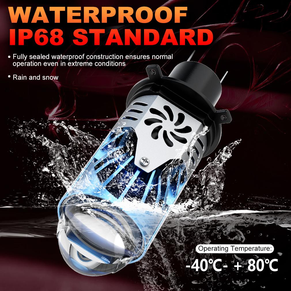 2 st H4 LED Dubbla Projektorstrålkastarlampor Canbus HB2 9003 LED Lins Strålkastare 100W 60000LM 6500K Billampor Hi/Low Beam för Auto Motorcykellampa LHD