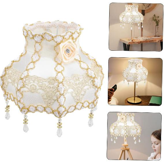Renaissance Style Lampshade Tassels Vintage European Design Drum Lampshade Easy Install for Desk