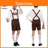 Stylish Men Oktoberfest Clothing Cosplay Costume Featuring Solid Shirt And Suspenders