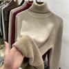 Toamnă Iarnă Gros Cald Catifea Guler Înalt Pulover de Damă Mânecă Lungă Solid Pluș Pulovere Femei Croială Slim Casual Tricotaje Pulovere 25196