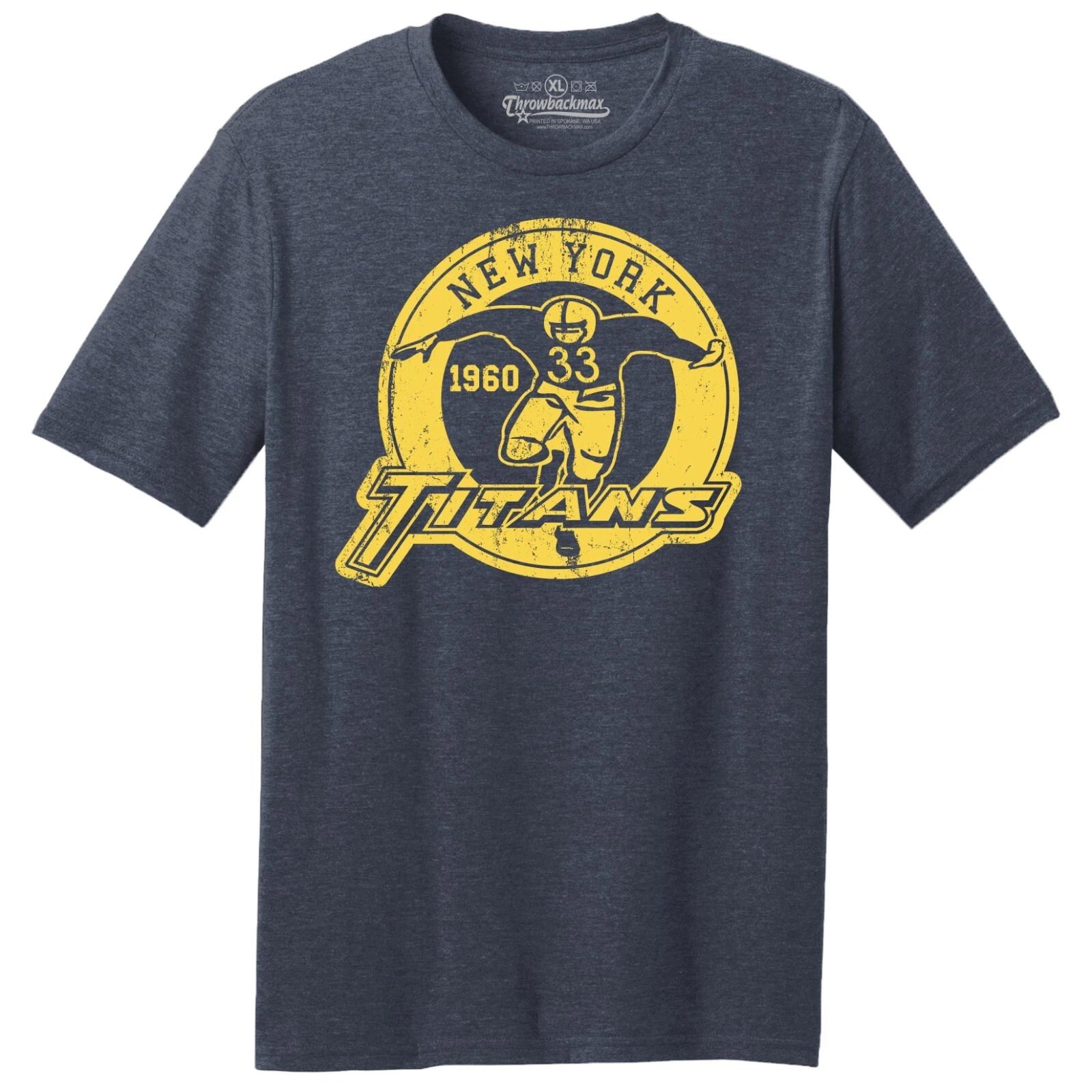 New York Titans 1960 AFL Logo Football TRI-BLEND Tee Shirt - Jets, Giants 2XL
