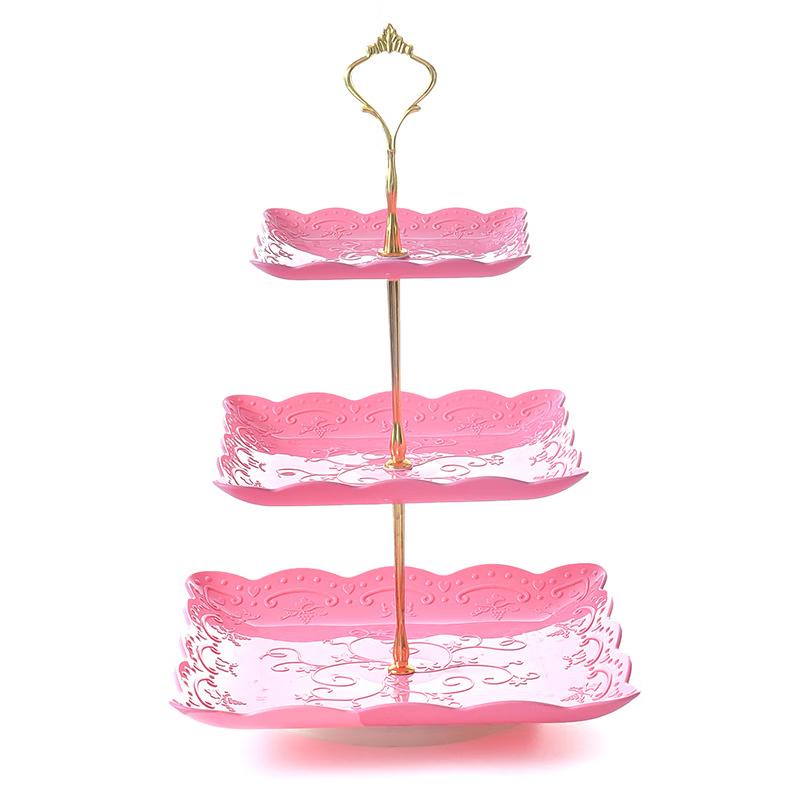 European Style 3-Tier Rotatable Dessert & Fruit Plate