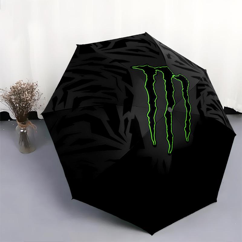 Monster Energy pattern, automatic folding umbrella, portable and foldable design, 8 ribs, a Christmas or birthday gift.