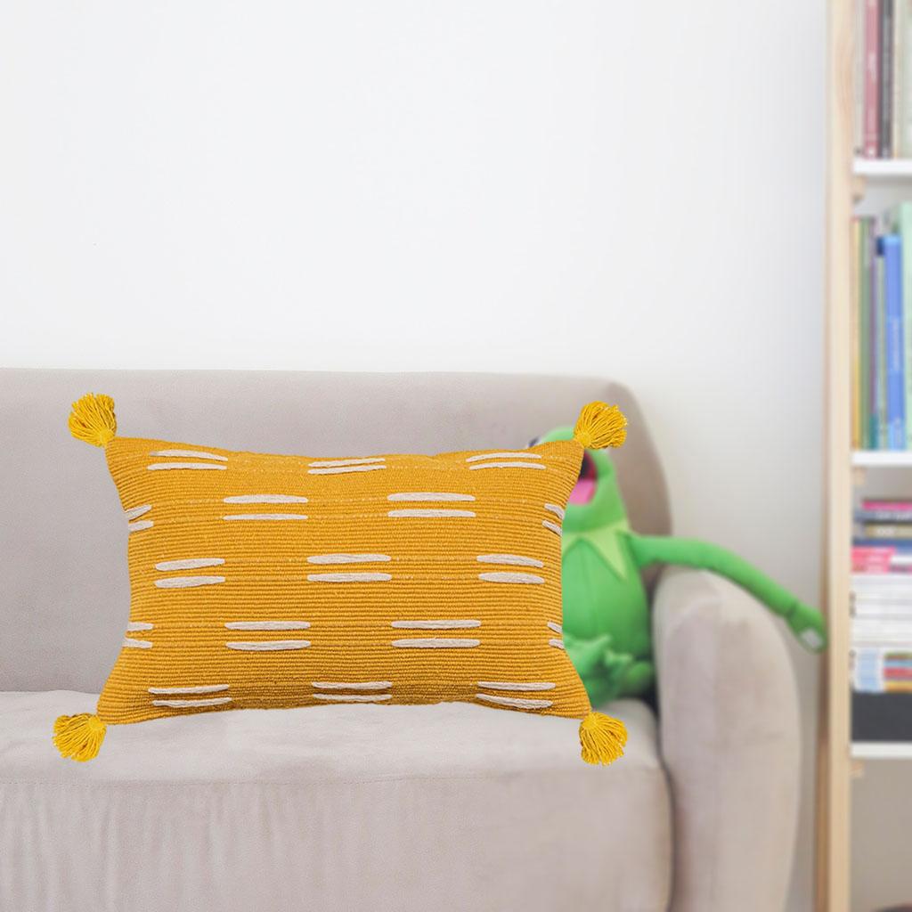 yellow rectangle throw pillow