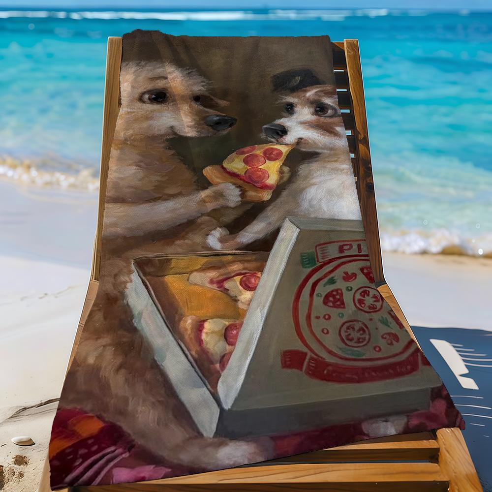 

Art A-Alison Friend-S Cute Doggie Towel Sports Quick Dry Travel Camping Gear Sandproof Soft Light Large Beach Towel W30*H60(CM)