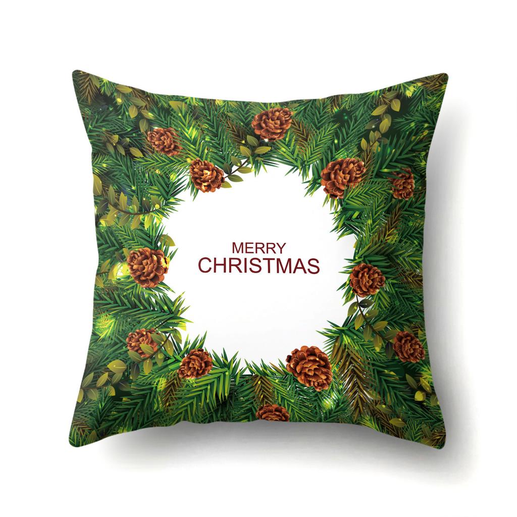 Christmas-Themed Patterns Throw Pillow Cover With Short Plush Print For Living Room Sofa Decoration Cushion Cover Pillow Covers