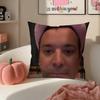 JJimmy FFallon Meme Cushion Cover Pillowcase Short Plush Invisible Zipper Room Sofa Cushion Cover