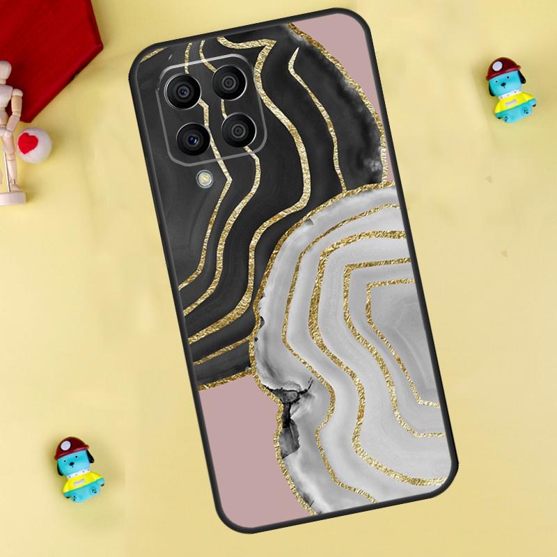 Luxury Gold Foil Art Case For Samsung Galaxy M35 M55 M15 M11 M12 M13 M14 M06 M16 M36 M56 M31 M53 M32 M52 M34 M54