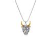 Gold and Silver Horn Necklace - Unisex Hip Hop Punk Pendant Charm Sweater Chain