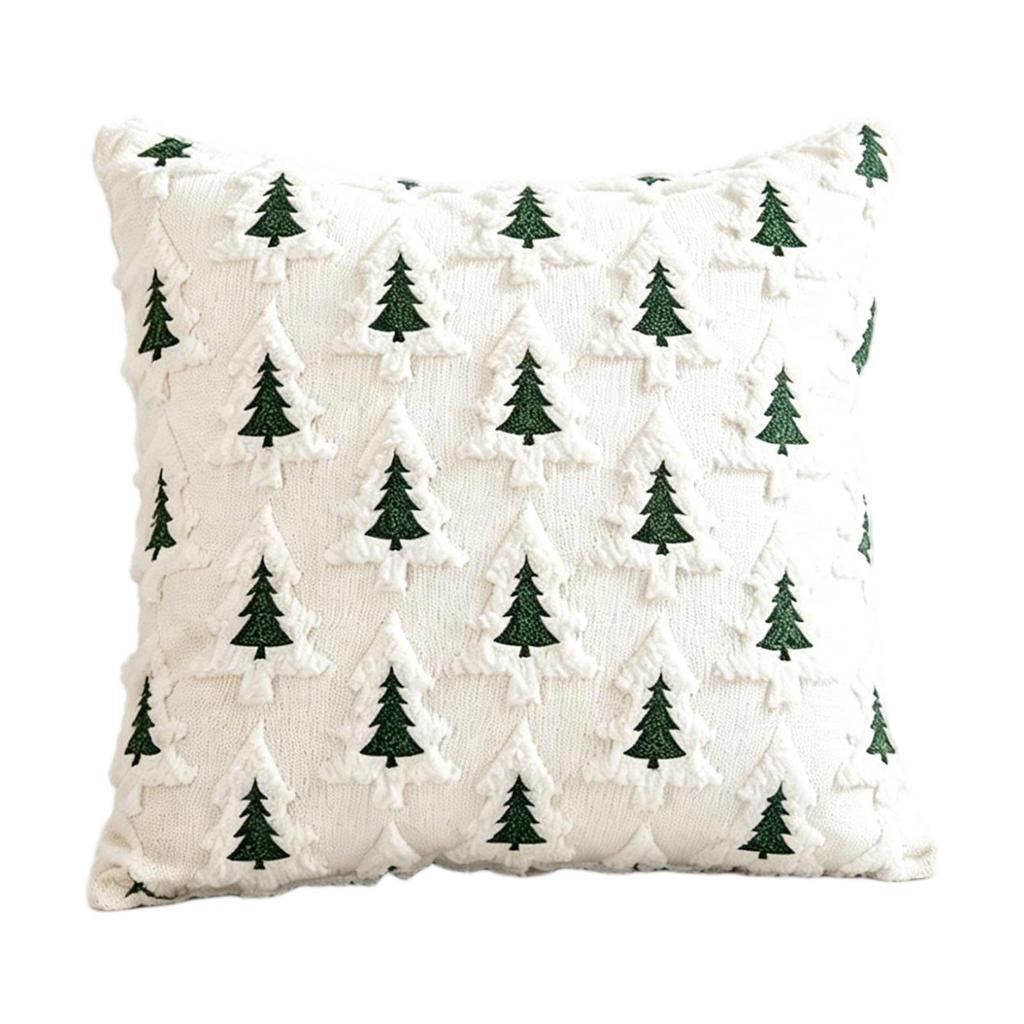 Christmas Embroidered Cover 4545cm with Festive Light Design for Holiday Couch Decoration