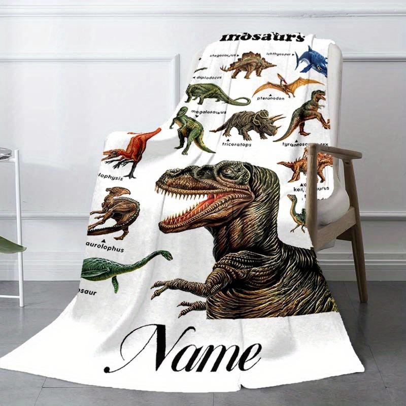 Dinosaur Species Customize Your Name Blanket Warm Comfortable And Soft Blankets Are Suitable For Home Lunch Break Blanket Office Sofa Sofa Gift To