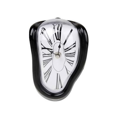 Dalis weiche Uhr, Innendekoration, Tischuhr, 90 Grad gedrehte Kunstuhr, Stilvolles Ideenprodukt, Analoguhr (Schwarz)