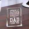 Kristall-Erinnerungsgeschenk für Papa von Tochter Sohn - Acryl Vatertag Weihnachten Geburtstag Geschenk mit "Ich liebe dich" Botschaft, Herzlich Sentimentale Erinn