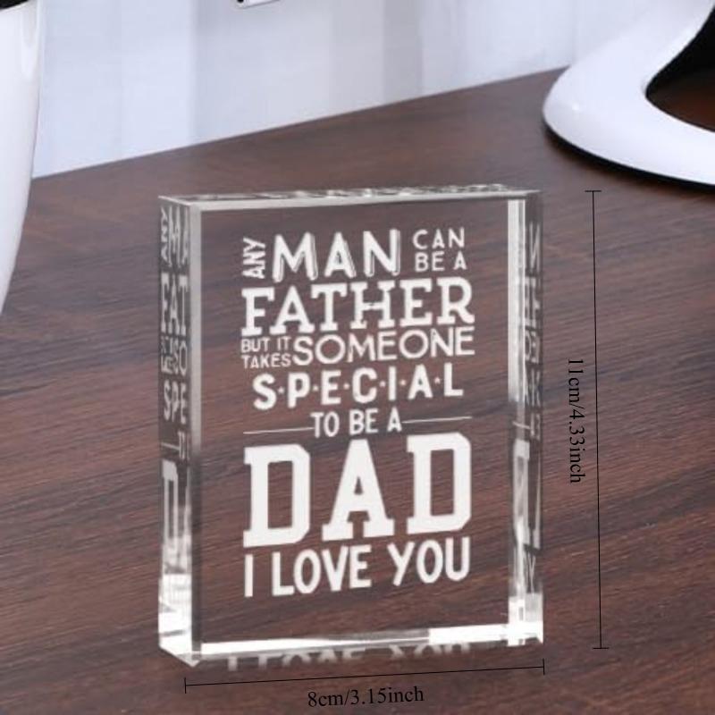 Kristall-Erinnerungsgeschenk für Papa von Tochter Sohn - Acryl Vatertag Weihnachten Geburtstag Geschenk mit "Ich liebe dich" Botschaft, Herzlich Sentimentale Erinn