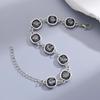 Fashionable Square Black Diamond Necklace Set Simple Geometric Inlay Splice Earrings Bracelet Necklace Jewelry Accessories Gifts