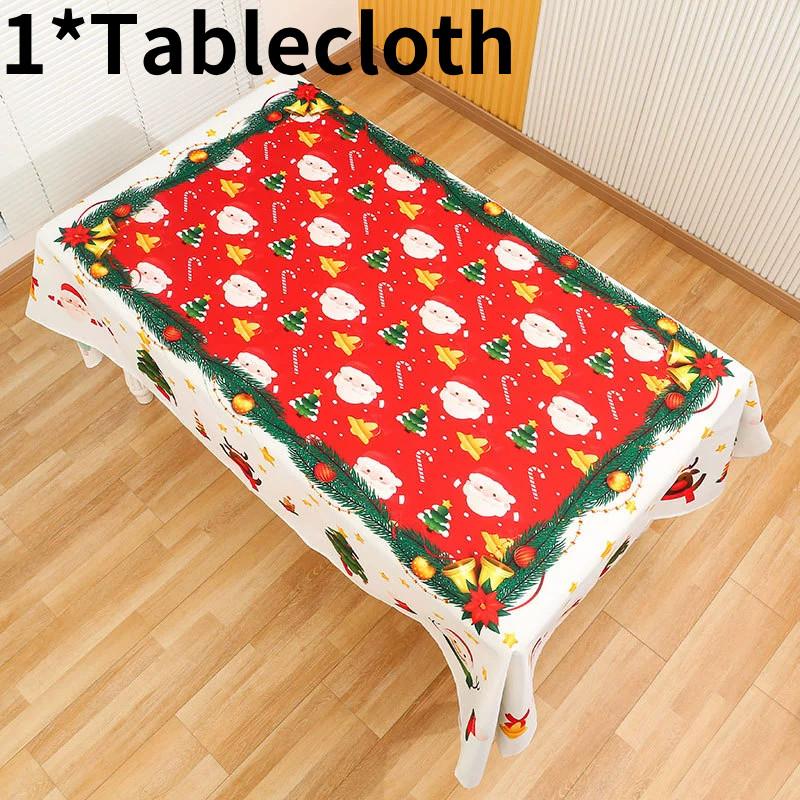 Santa Cartoon Christmas Claus Print Chair Covers Tablecloths Family Festivities