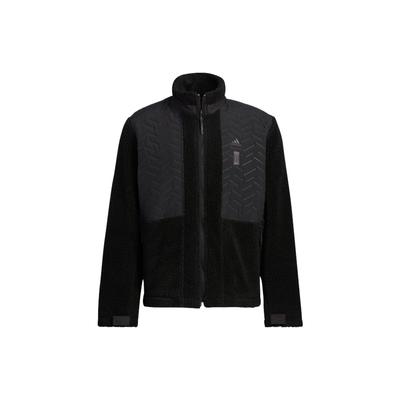 Jaqueta Masculina de Cor Sólida com Estampa de Logotipo e Zíper, Gola Alta, Preto HN8958