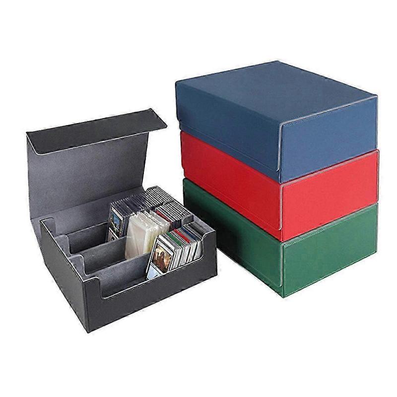 Blue Card Storage Box for Trading Cards - 1800+ Capacity PU Deck Case for Collectible Cards & Game Organizing