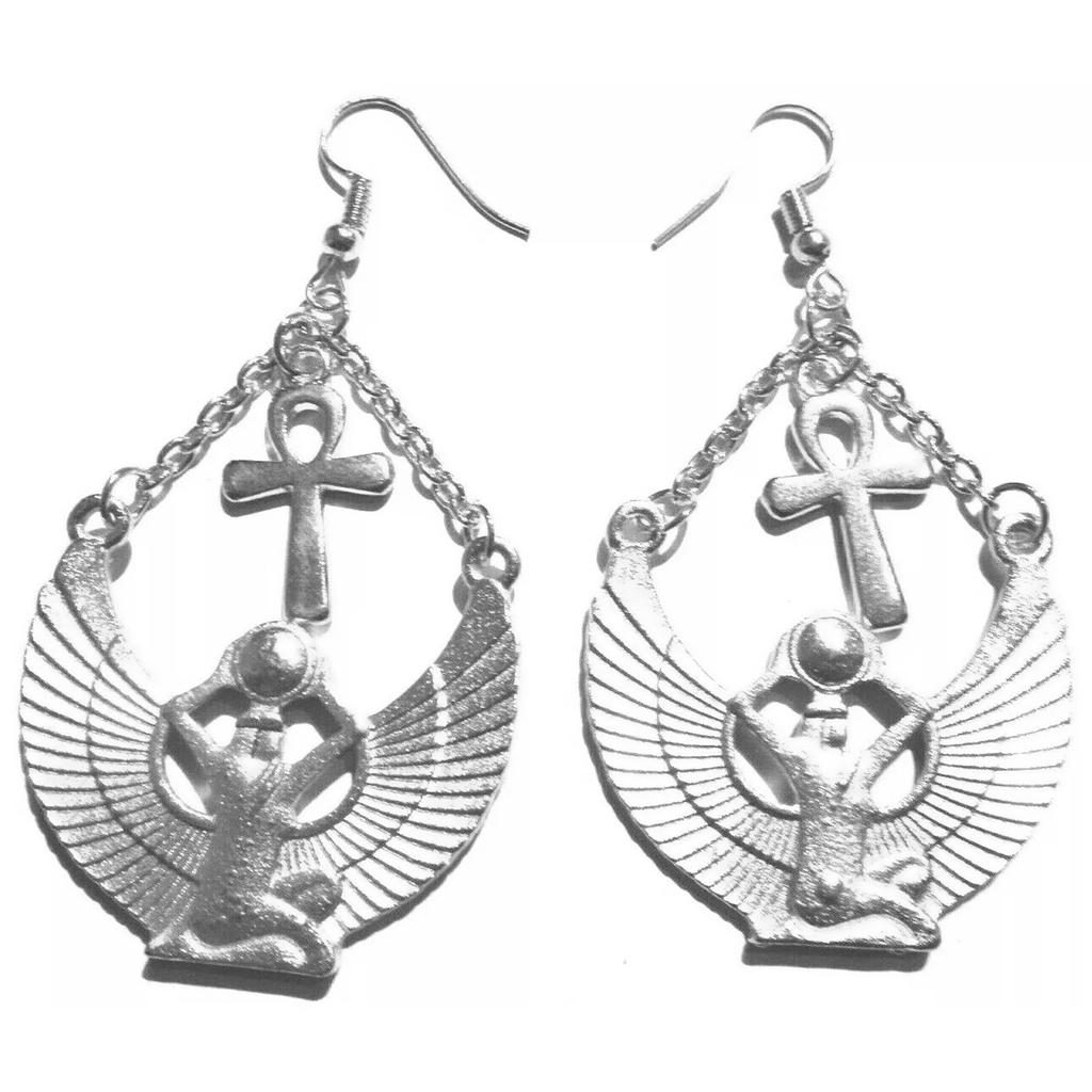 Alloy Earrings Egyptian Goddess Pendant Earrings Alloy Texture Suitable for History Lovers Seeking Unique Accessories