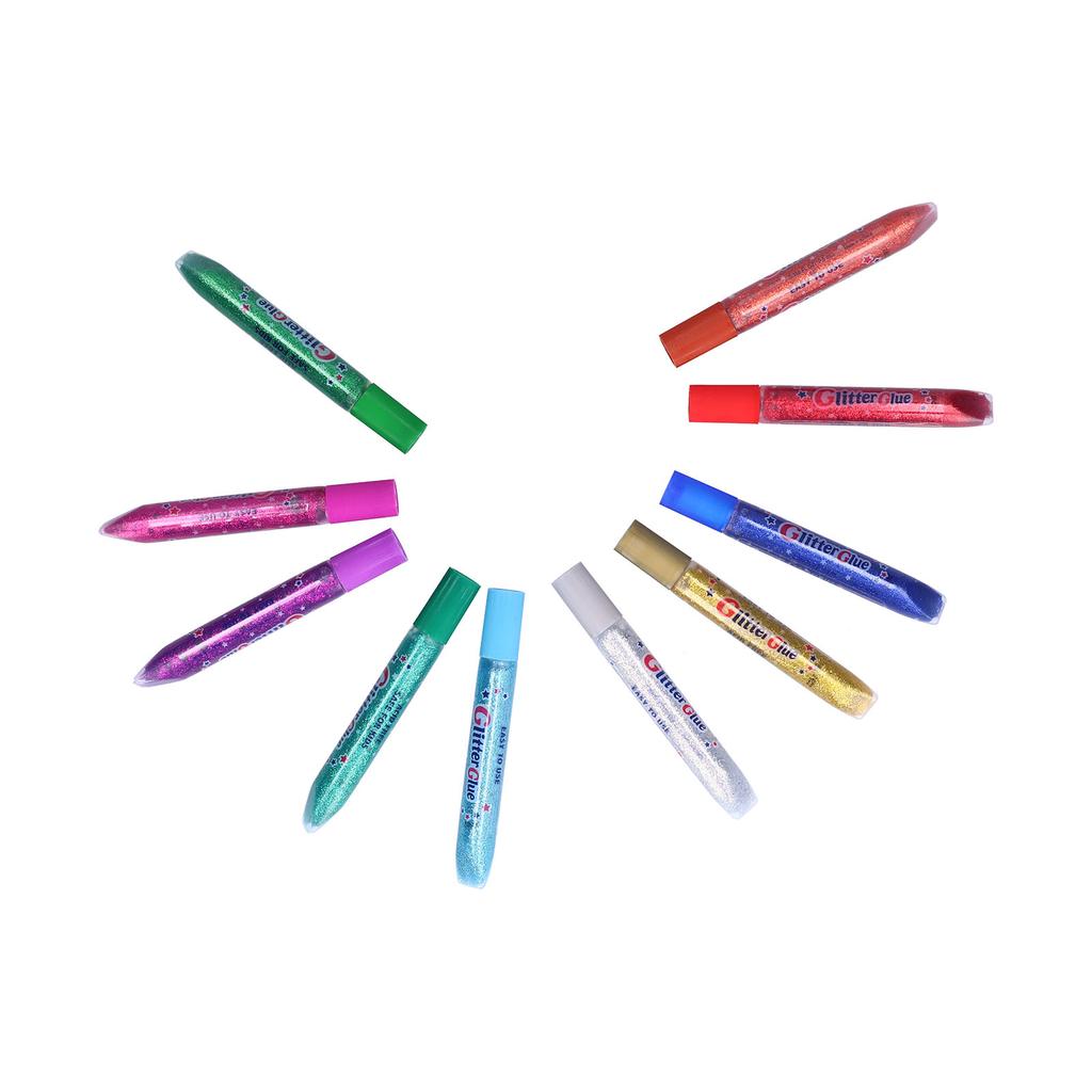 Třpytivé lepidlo v tužce Omyvatelný zlatý prášek Potřeby pro umění a řemesla pro děti MalováníKlasické 10 kusů