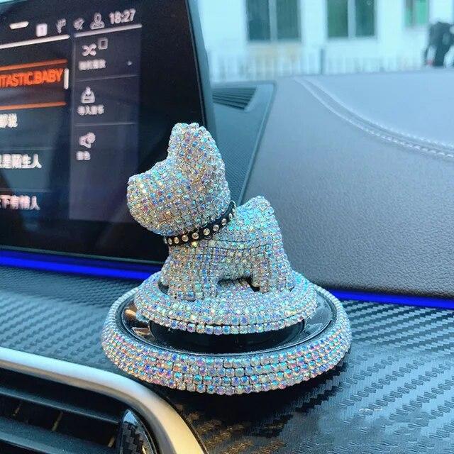 Cane Pitbull con Diamanti Decorazione Interno Auto Ornamento Cruscotto Moda Divertente Carino Decorazione Casa Accessori Auto
