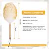 Lambswool Dusters For Cleaning With Solid Wooden Handle, Leather Hanging Strap, 15 Inch Natural Wool Duster