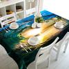Starfish Tablecloth Snail On Beach Landscape Pattern Waterproof Thicken Rectangular And Round Table Cloth For Wedding