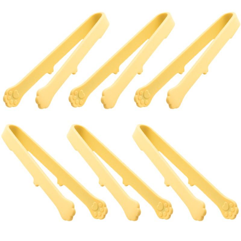 Six Mini Multifunctional Silicone Serving Tongs In a Cute Cat Paw Shape, Suitable for Ice Cubes, Fruits, Candies, And Outdoor Barbecues