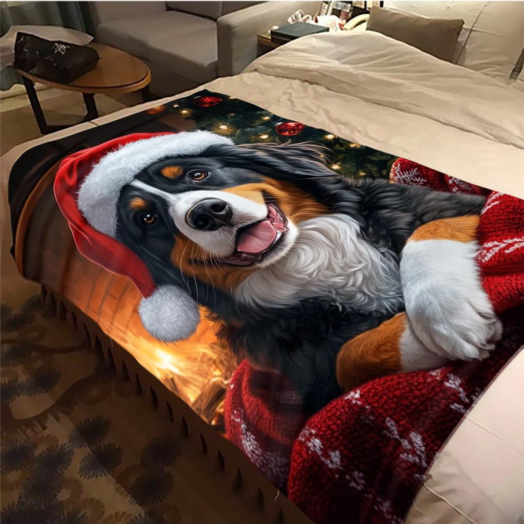 1Pc Cartoon Print Flannel Blanket, High Quality Comfortable for All Seasons, Home Decor, Warmth and Comfort, Perfect for Christmas Birthday Gift