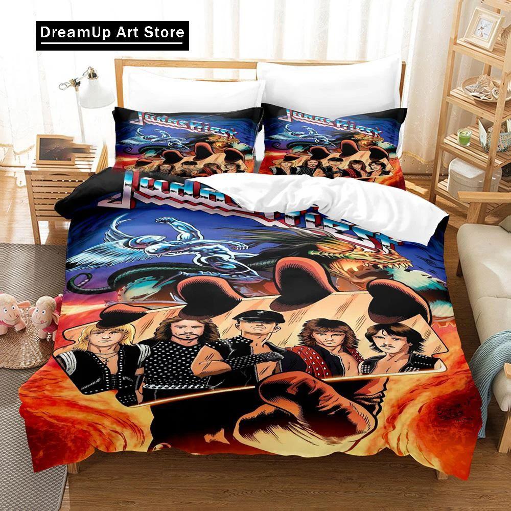 3D Print Judas Priest Bedding Set Boys Girls Twin Queen Size Duvet Cover Pillowcase Bed Kids Adult Fashion Home Textileextile