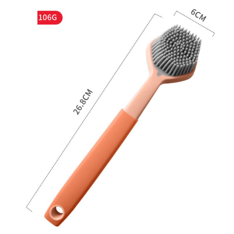 1 x Silikonbürste, Küchenbürste zum Reinigen, Mehrzweck-Schrubbbürste mit Griff, Reinigungsbürste für Geschirr, Spüle, Töpfe, Pfannen, Haushaltswerkzeug