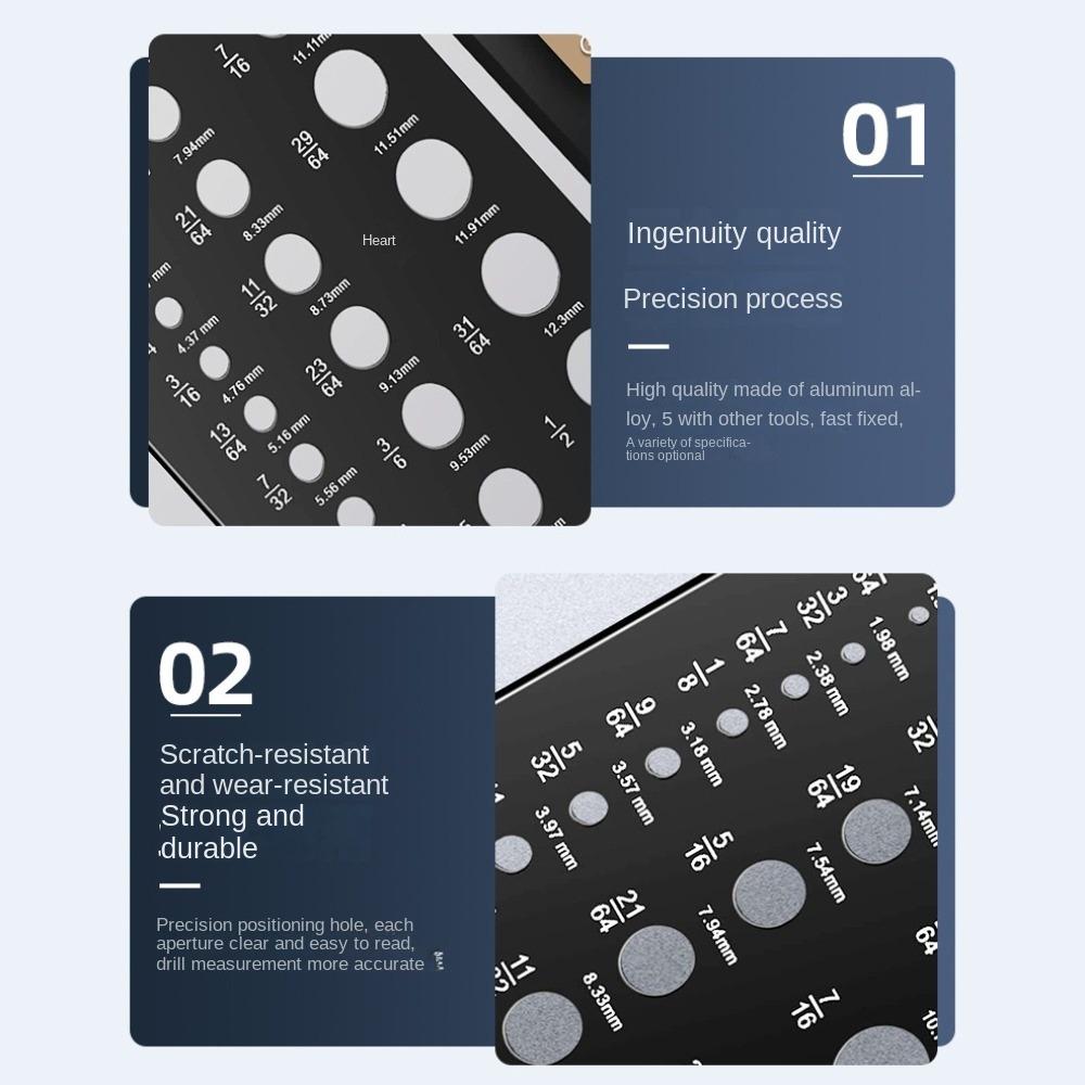 Stainless Steel Caliper Gauge 1/16 Inch To 1/2 Inch Screw Gauge Card Measurement Equivalents