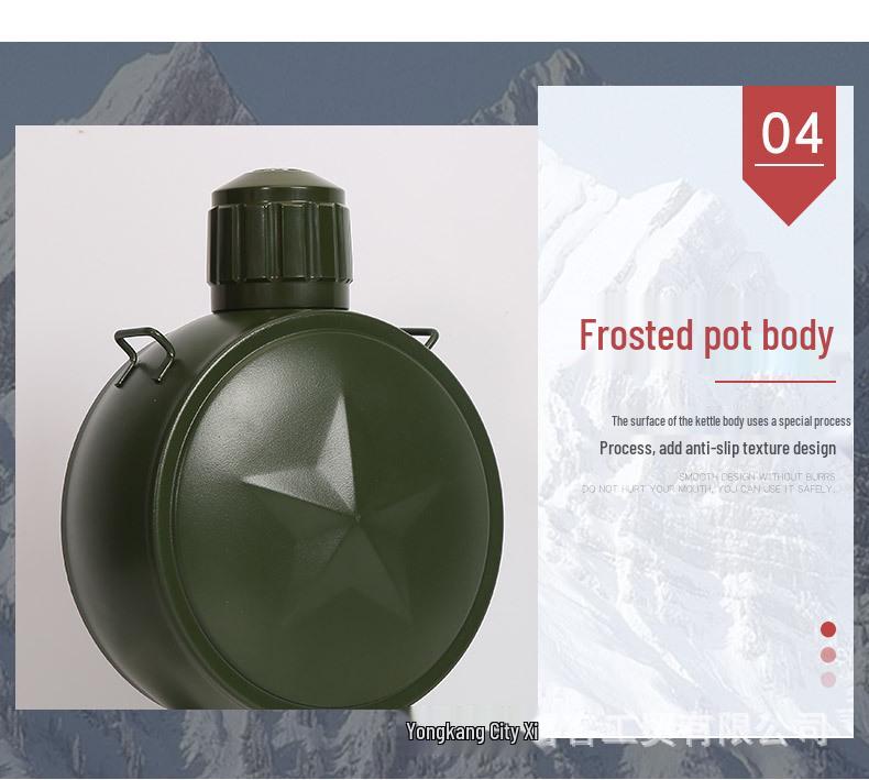 Military Stainless Steel Water Bottle - Drop-resistant Five-pointed Star Design for Outdoor Camps & Travel