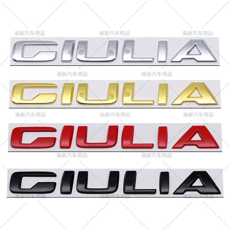 BEZO1 3D Metal Q2 Q4 Letter Badge Rear Giulia Stelvio Trunk Emblem Car Stickers For Alfa Romeo Giulia Stelvio Car Styling Accessories