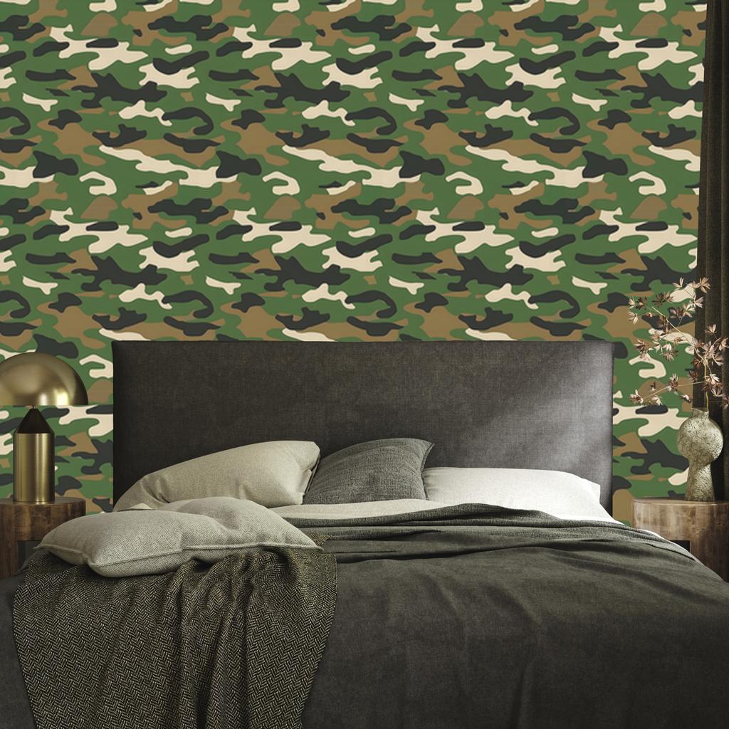 Military Camouflage Wallpaper Green and Olive for Living Room and Bedroom 50x1000