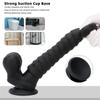 Black Double Hardness Soft Liquid Silicone Scales Caterpillar Model Shaped Dildo