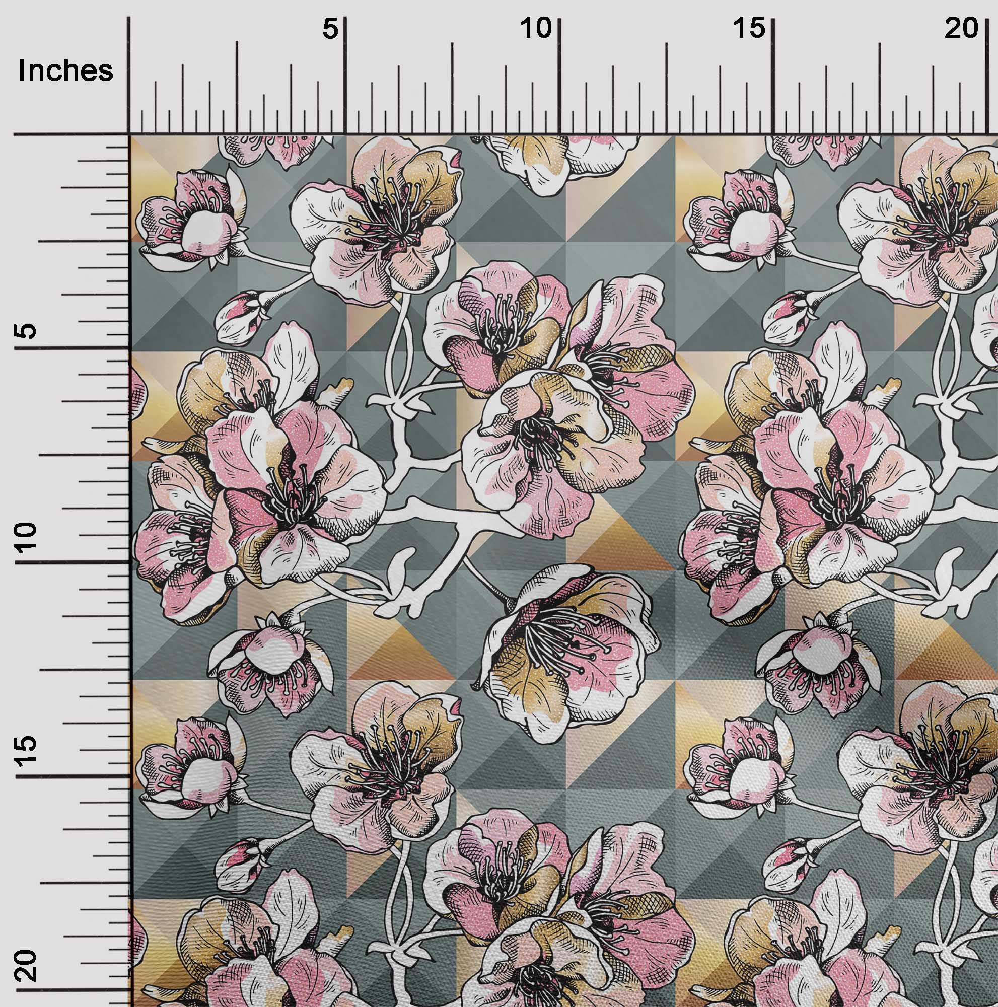 

oneOone Cotton Flex Fuschia Pink Fabric Geometric & Flower Artistic Fabric For Sewing Printed Craft Fabric By The Yard 40 Inch 42 Inch Wide - Viscose Chiffon чирок зелений колір