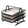 Wrought Iron Multi-Layer File Holder & Storage Rack with Mesh Shelving - 3 or 4 Tiers