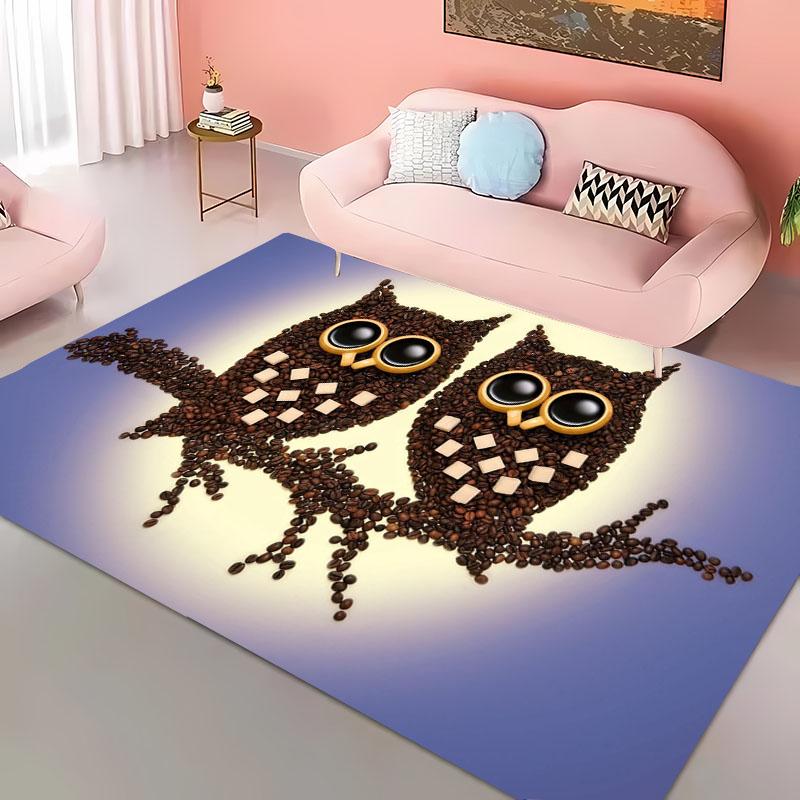 Funny Coffee Beans 3D Printing Carpet for Living Room Bedroom Alfombra Anti-slip Soft Area Rug Sofa Doormat Home Decor Tapete HD