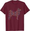 Norwegian Buhund Word Cloud Silhouette Graphic Print Men's Cotton T-Shirt Casual Trip Tee