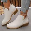Large Size Pointed Square and Low Chelsea Boots Autumn New Rear Zipper European and American Women's Boots