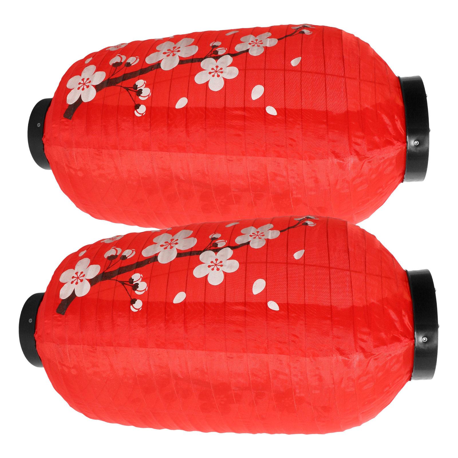 2Pcs Exquisite Japanese Paper Lanterns Plum Blossom Pattern Traditional Hanging Lantern for Restaurant Decor Home Festive Indoor other