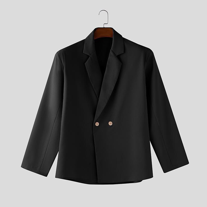 INCERUN Men Lapel Neck Long Sleeve One Buttons Casual Loose Thin Blazer Coats