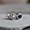 Natural Black onyx studs Black diamond earrings Sterling silver studs Handmade studs Healing gemstone studs Gift for her Gift for mom