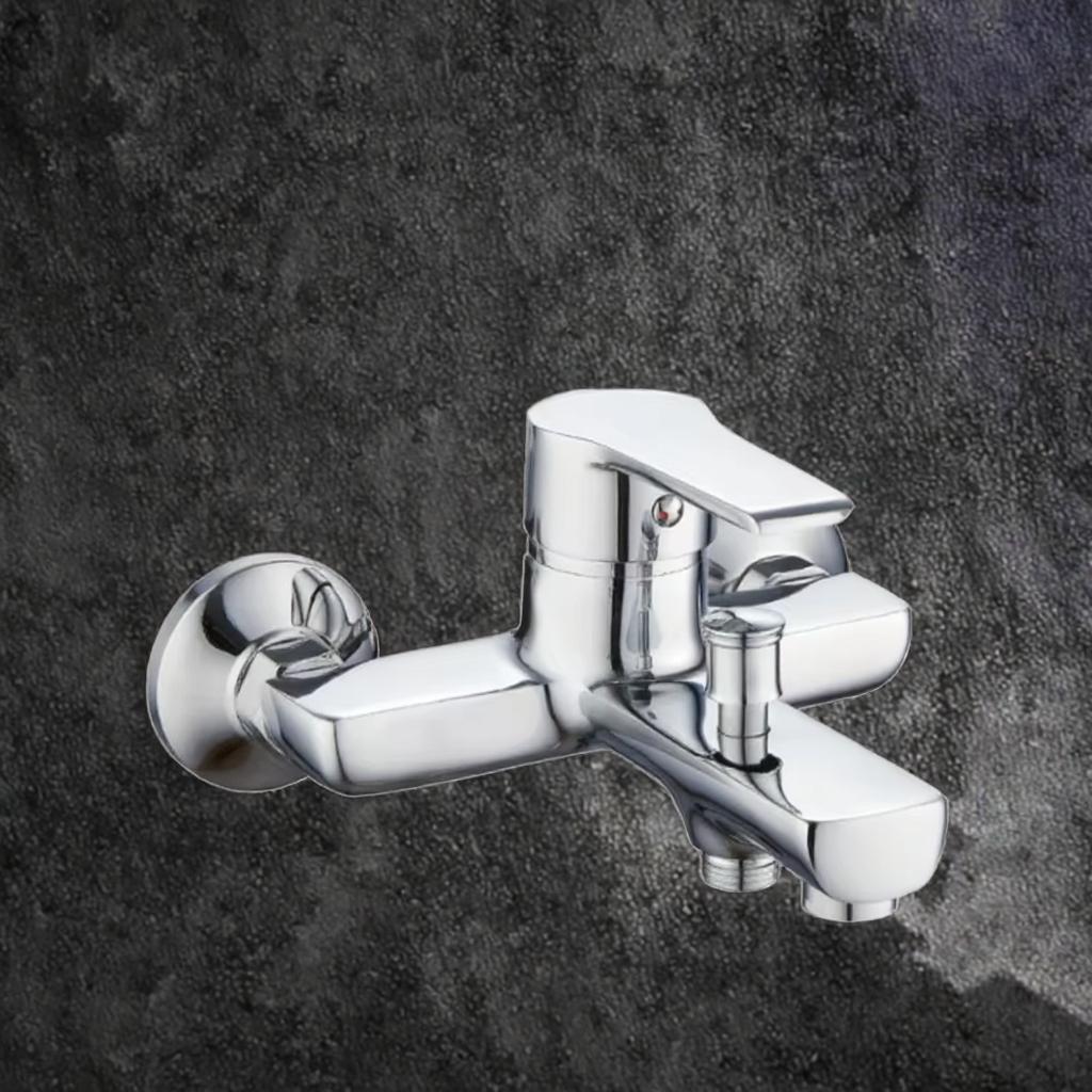Hot Cold Wall-Mounted Bath Shower Faucet Mixer Contemporary Classic Style Oil Rubbed Brushed Surface Soft Jet Spray Zinc Ceramic