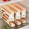 Plastic 4-Tier Automatic Rolling Egg Rack Anti-Drop Fridge Egg Dispenser Egg Holder  for Kitchen