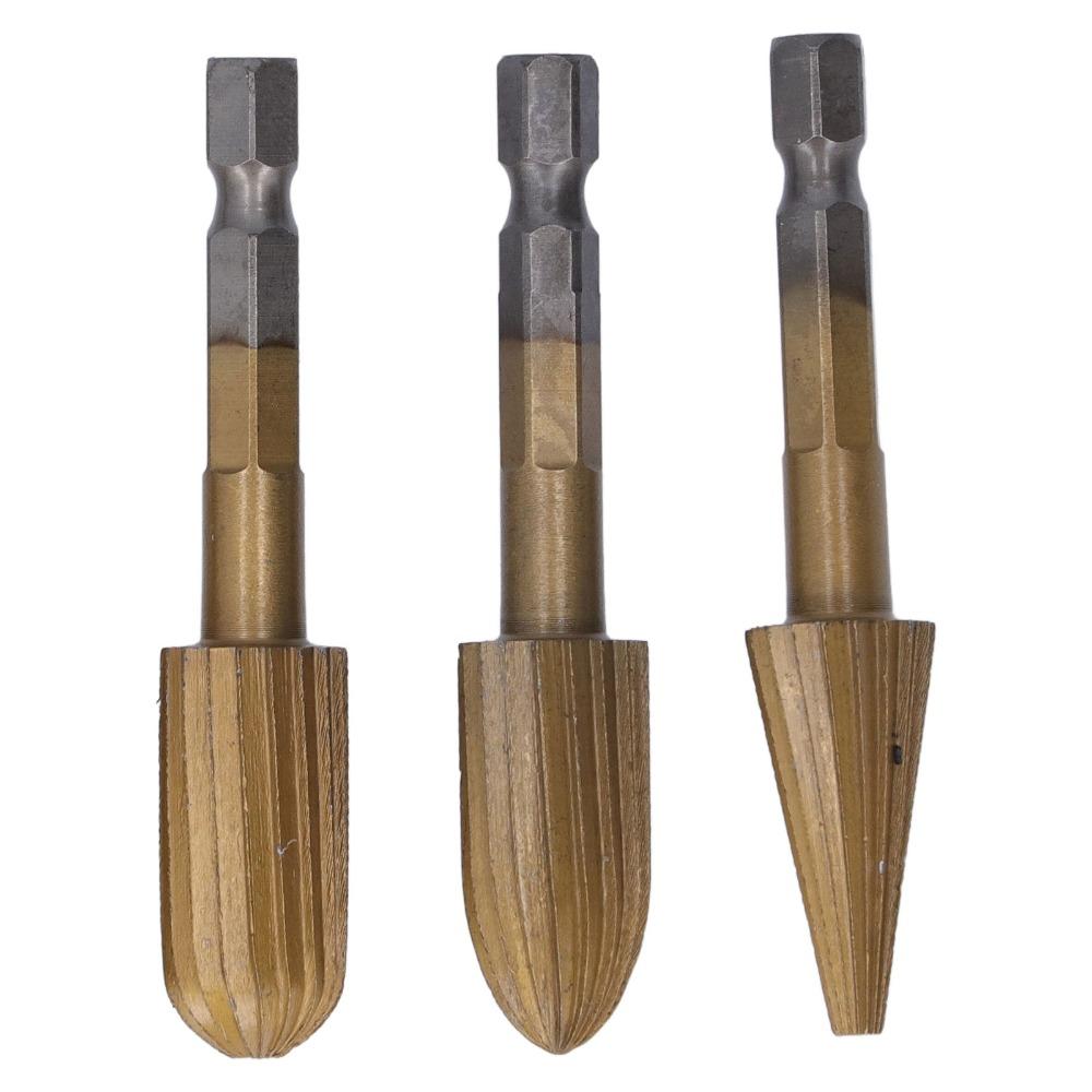 5Pcs Hex Shank Rotary File Set Double Cut 1/4 inch Shank Cutting Burrs High Speed Steel Metal Grinder Drill Bit