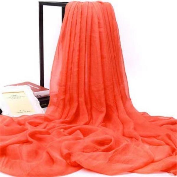 Großer, roter, übergroßer Chiffon-Schal in Volltonfarbe aus Seide, Sonnenschutzschal für den Strand im Frühling und Sommer, vielseitiger großer Schal für Tanzpartys